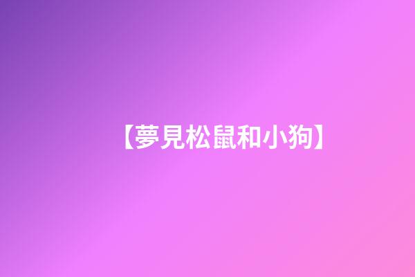 【夢見松鼠和小狗】