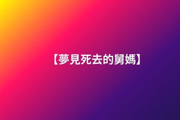 【夢見死去的舅媽】