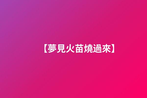 【夢見火苗燒過來】