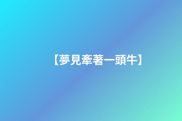 【夢見牽著一頭牛】