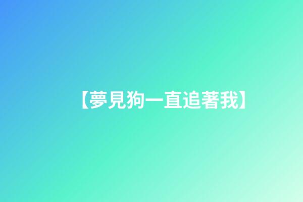【夢見狗一直追著我】