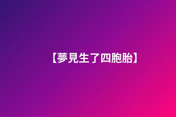 【夢見生了四胞胎】