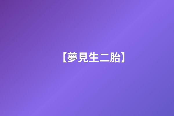 【夢見生二胎】