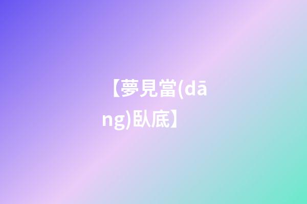 【夢見當(dāng)臥底】
