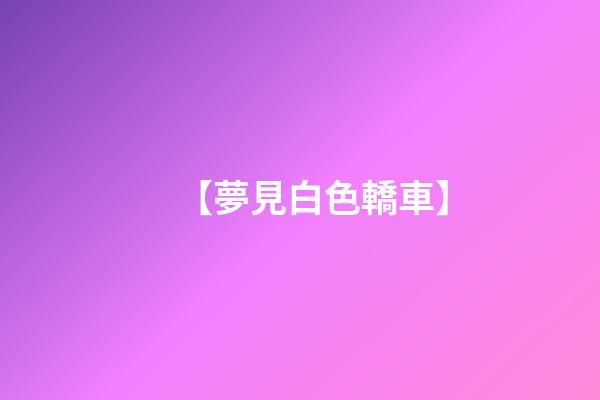 【夢見白色轎車】