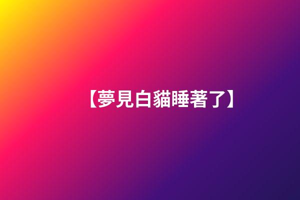 【夢見白貓睡著了】