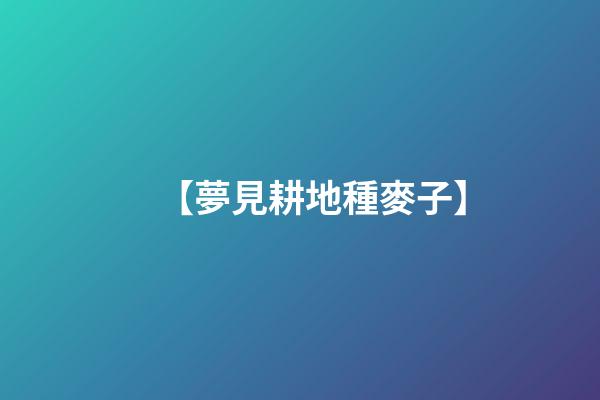 【夢見耕地種麥子】