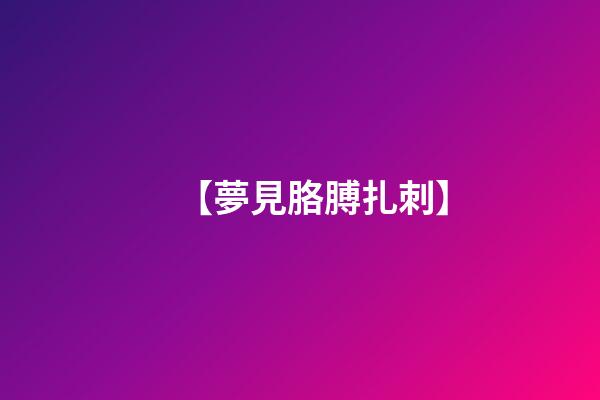 【夢見胳膊扎刺】