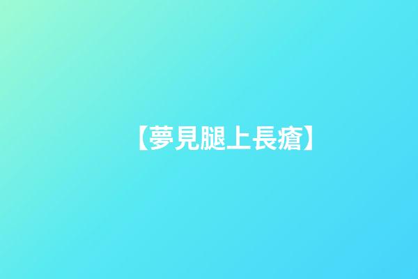 【夢見腿上長瘡】