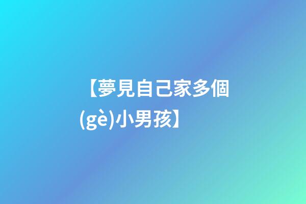 【夢見自己家多個(gè)小男孩】