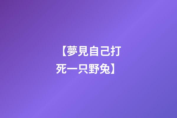 【夢見自己打死一只野兔】