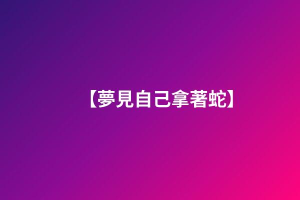 【夢見自己拿著蛇】