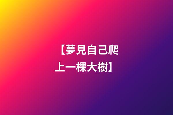 【夢見自己爬上一棵大樹】