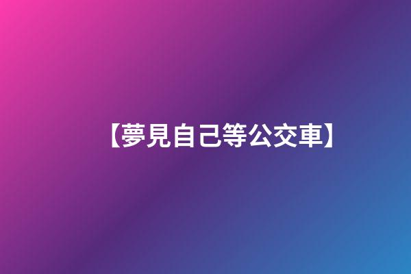 【夢見自己等公交車】