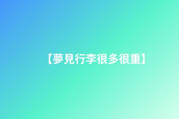 【夢見行李很多很重】