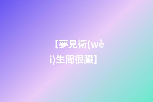 【夢見衛(wèi)生間很臟】