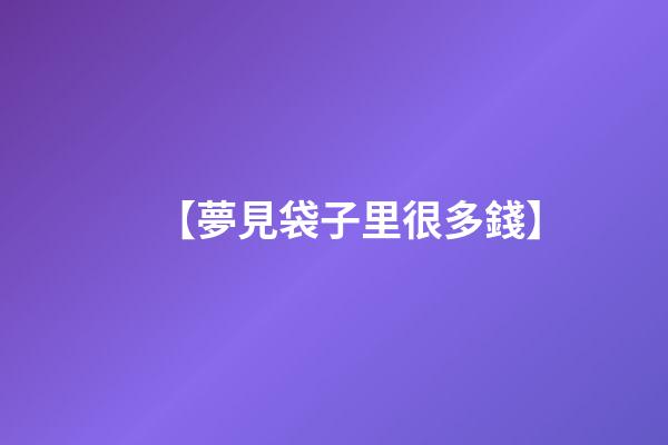 【夢見袋子里很多錢】
