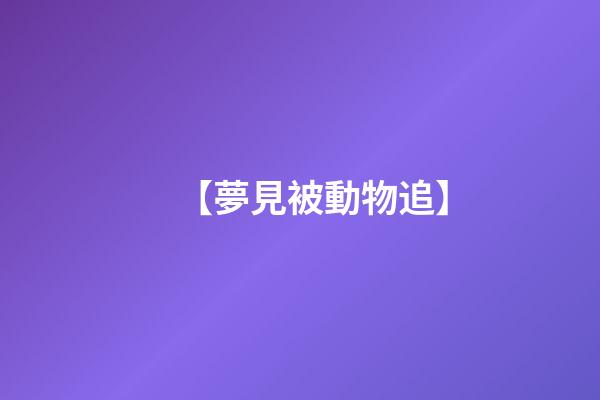 【夢見被動物追】