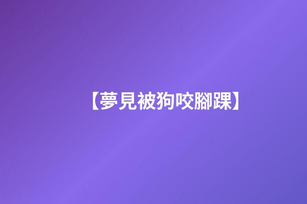 【夢見被狗咬腳踝】