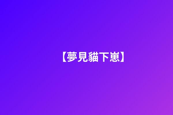 【夢見貓下崽】