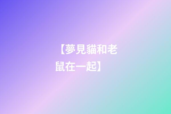 【夢見貓和老鼠在一起】