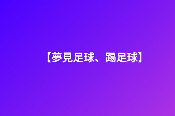 【夢見足球、踢足球】