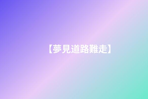 【夢見道路難走】