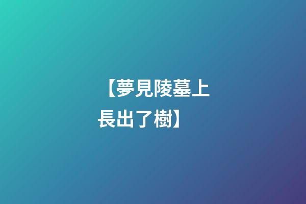 【夢見陵墓上長出了樹】