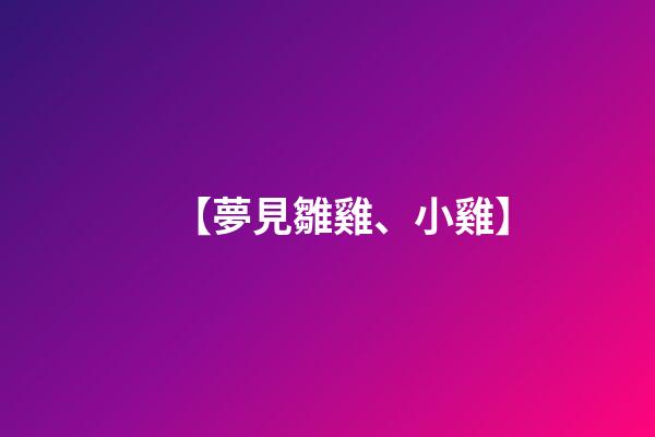 【夢見雛雞、小雞】