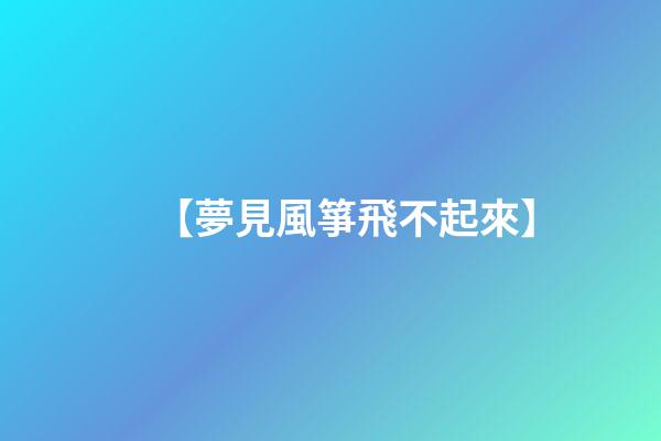 【夢見風箏飛不起來】
