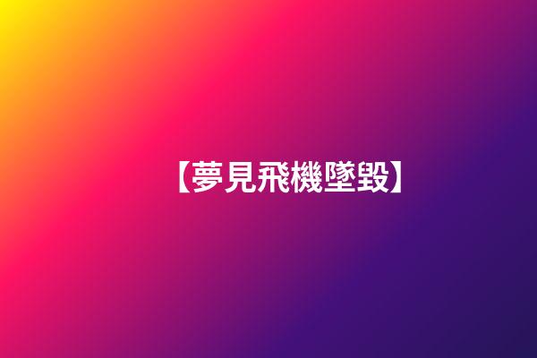 【夢見飛機墜毀】
