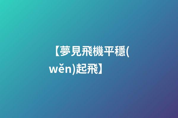 【夢見飛機平穩(wěn)起飛】