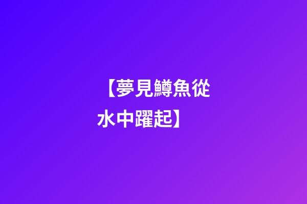 【夢見鱒魚從水中躍起】