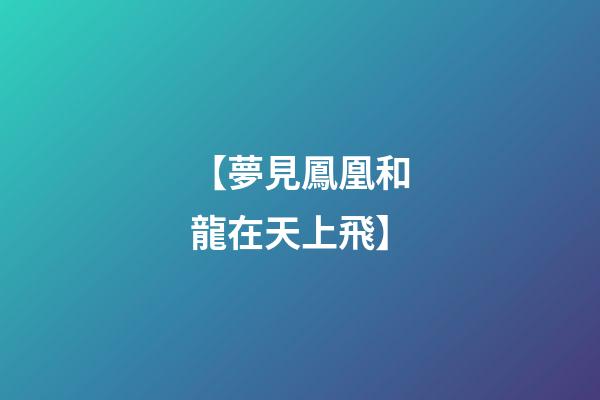 【夢見鳳凰和龍在天上飛】