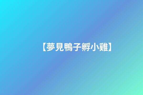 【夢見鴨子孵小雞】