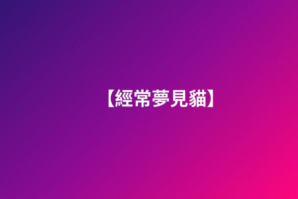 【經常夢見貓】