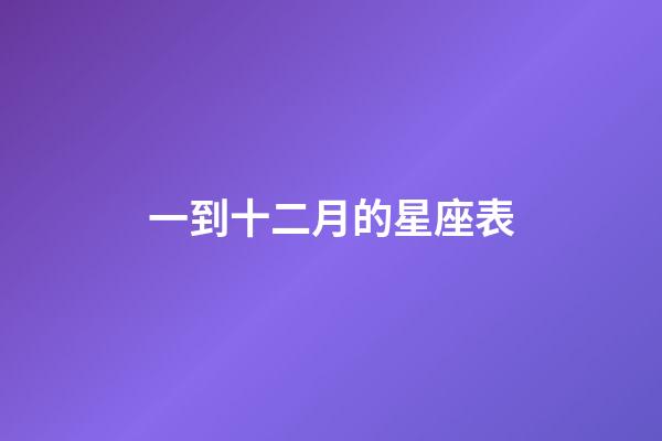 一到十二月的星座表-第1張-星座運勢-玄機派