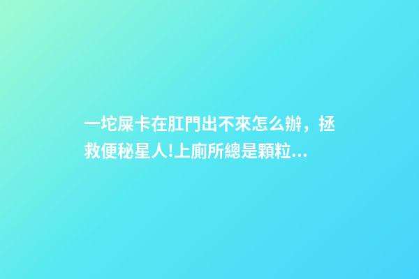 一坨屎卡在肛門出不來怎么辦，拯救便秘星人!上廁所總是顆粒無收-第1張-觀點-玄機派