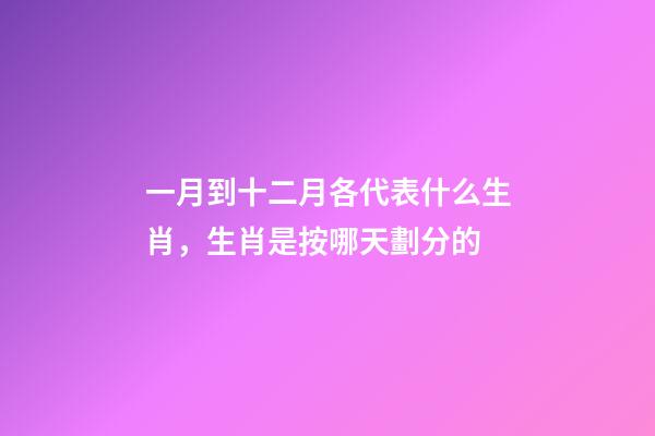 一月到十二月各代表什么生肖，生肖是按哪天劃分的-第1張-觀點(diǎn)-玄機(jī)派