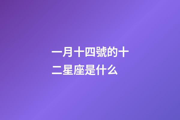 一月十四號的十二星座是什么-第1張-星座運勢-玄機派