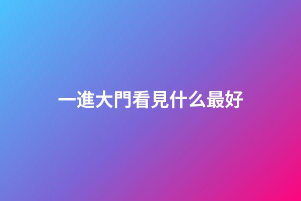 一進大門看見什么最好
