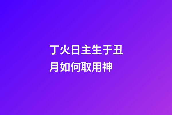丁火日主生于丑月如何取用神?