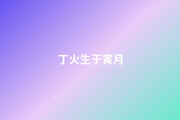 丁火生于寅月