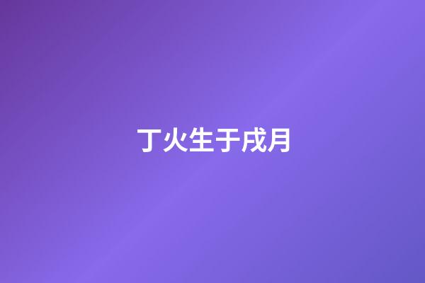 丁火生于戌月