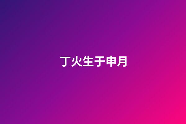 丁火生于申月