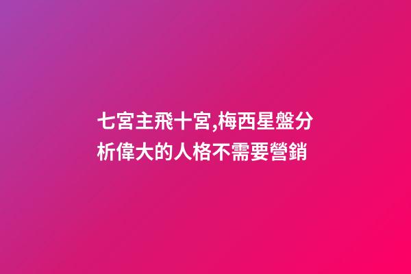 七宮主飛十宮,梅西星盤分析偉大的人格不需要營銷-第1張-觀點-玄機派