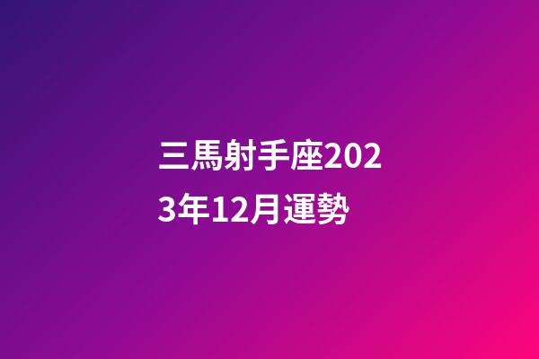 三馬射手座2023年12月運勢-第1張-星座運勢-玄機派