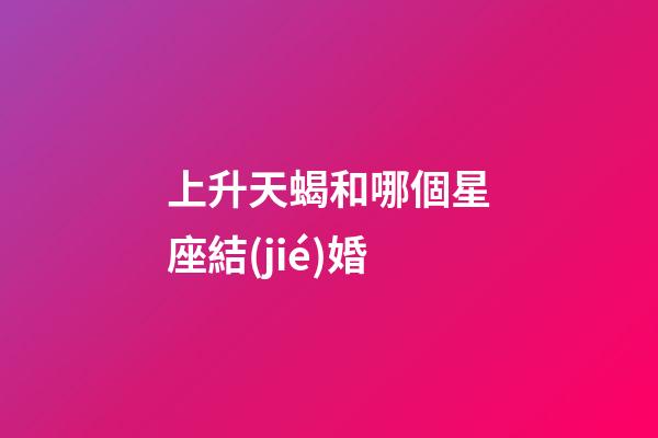 上升天蝎和哪個星座結(jié)婚-第1張-星座運(yùn)勢-玄機(jī)派