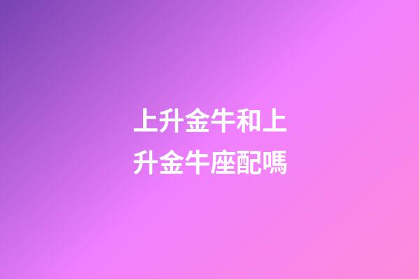 上升金牛和上升金牛座配嗎-第1張-星座運勢-玄機派