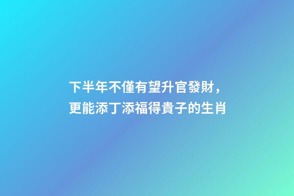 下半年不僅有望升官發財，更能添丁添福得貴子的生肖-第1張-觀點-玄機派
